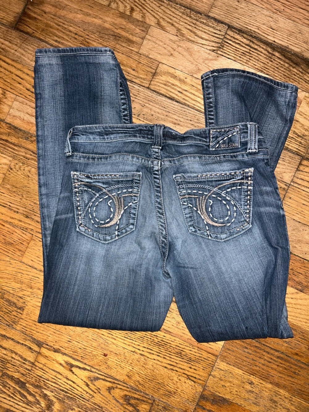 Big Star Women's Dark Blue Bootcut Jeans with Embroidered Back Pockets